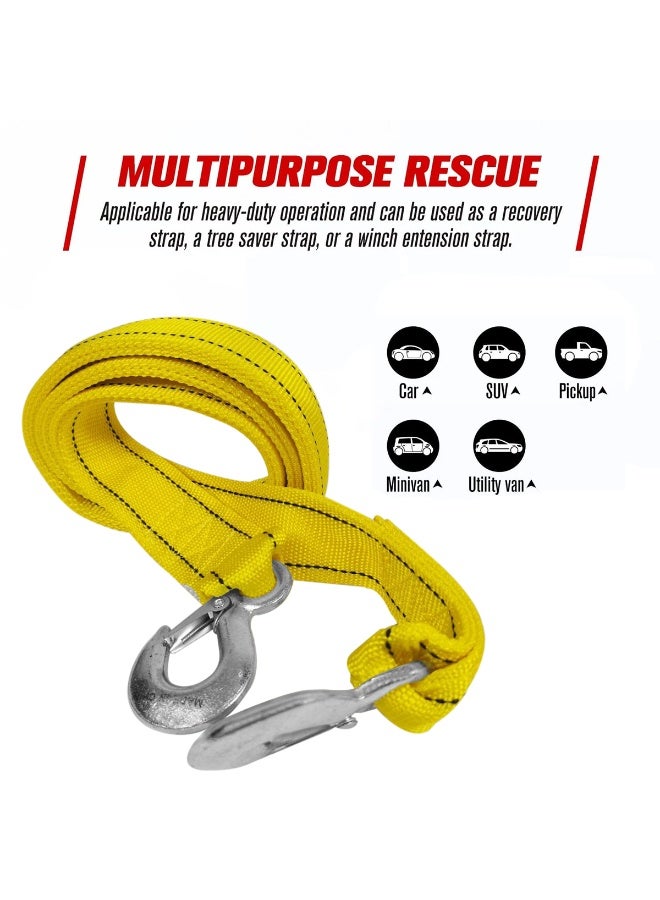 3XR Tow Rope 3 Meter 5 Ton Heavy Duty Recovery Strap with Forged Safety Hooks, High Strength Towing Rope for Cars, SUVs, Pickup Trucks, Vans & Emergency Vehicle Recovery, Model 7624 - Image 4
