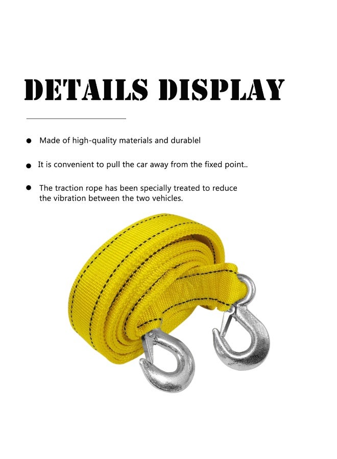 3XR Tow Rope 3 Meter 5 Ton Heavy Duty Recovery Strap with Forged Safety Hooks, High Strength Towing Rope for Cars, SUVs, Pickup Trucks, Vans & Emergency Vehicle Recovery, Model 7624 - Image 5