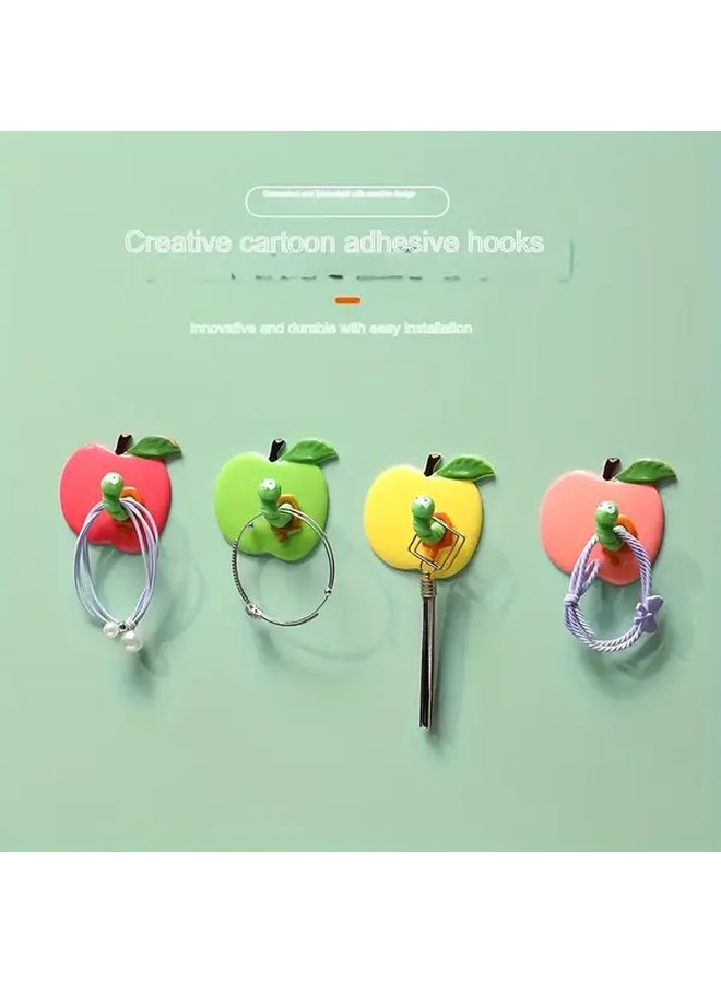 Pink No Drill Apple Hooks Traceless Durable For Kitchen Bathroom Stall - Image 4