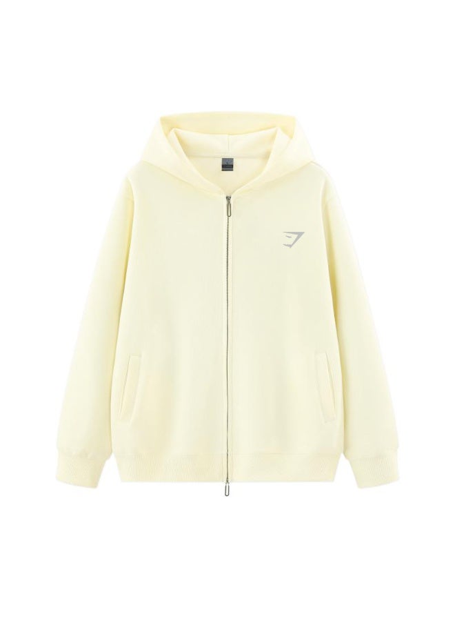 جيمشارك Gymshark رجل إمرأة نوع ذهب رمز فضفاض سحاب دثار طبقة ( 350G ) - Image 3
