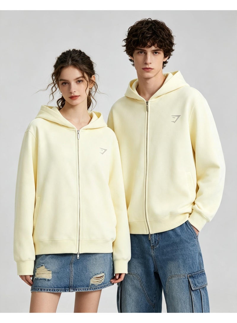 جيمشارك Gymshark رجل إمرأة نوع ذهب رمز فضفاض سحاب دثار طبقة ( 350G ) - Image 1