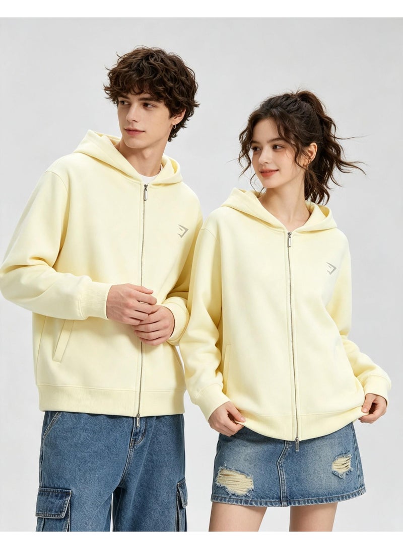 جيمشارك Gymshark رجل إمرأة نوع ذهب رمز فضفاض سحاب دثار طبقة ( 350G ) - Image 2