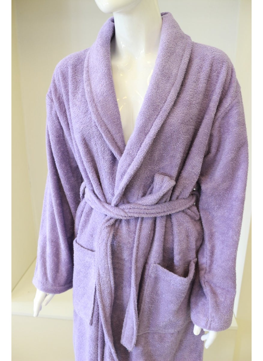 Ender Home Bathrobe Shalyaka Model Two Pockets Belted Cotton Boucle Bathrobe  - Image 2