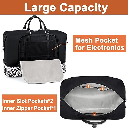 TIBES Travel Weekender Bag for Women, Overnight Bag with Shoe Compartment Oversized Travel Duffel Bag Carry On Tote 21" - Image 4
