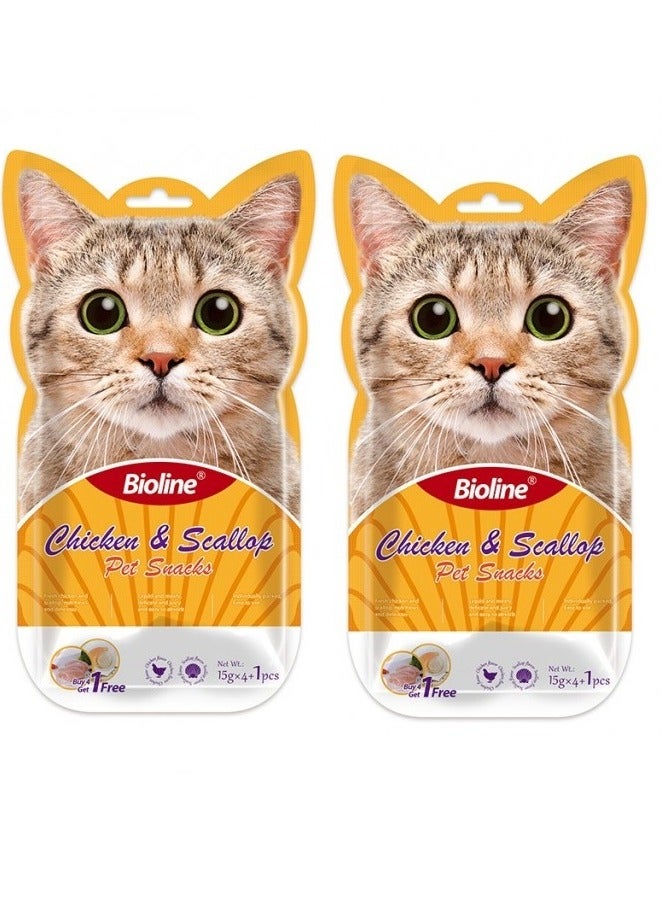 Bioline Chicken And Scallop Cat Treats 10X15G