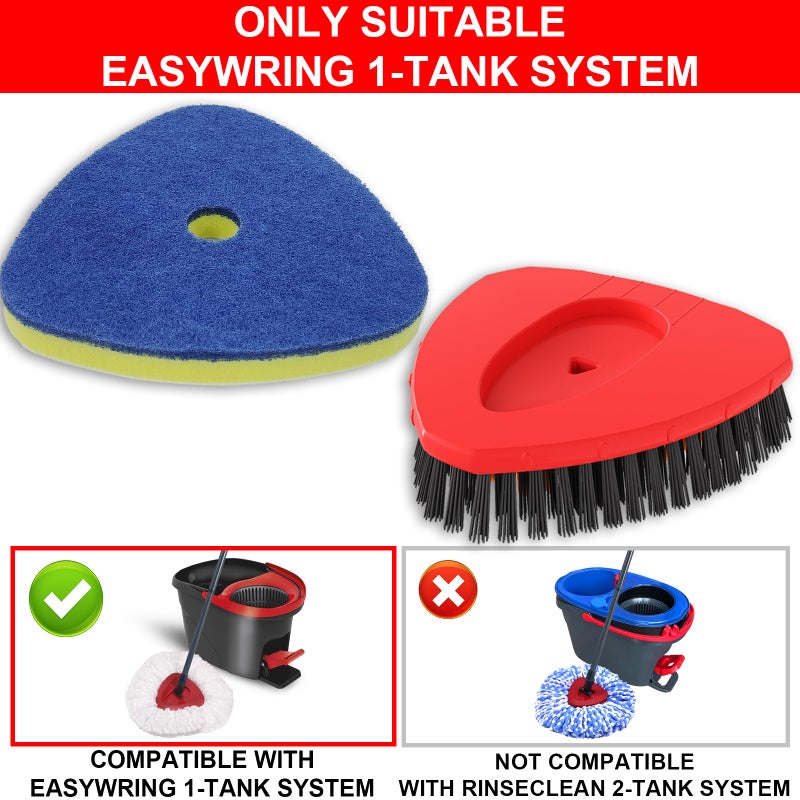 Bublador Spin Mop Replacement Head Compatible with O Cedar EasyWring 1 Tank,Scrubber Heads,Scrub Brush Attachment for Bathroom,Kitchen and Various of Hard Floors - Image 2