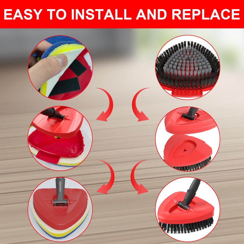 Bublador Spin Mop Replacement Head Compatible with O Cedar EasyWring 1 Tank,Scrubber Heads,Scrub Brush Attachment for Bathroom,Kitchen and Various of Hard Floors - Image 5
