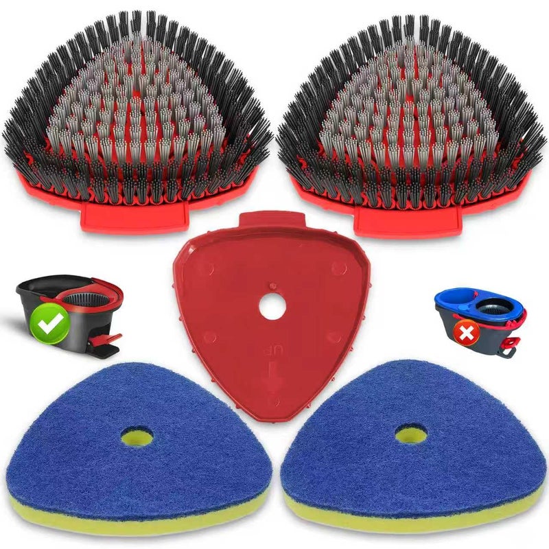 Bublador Spin Mop Replacement Head Compatible with O Cedar EasyWring 1 Tank,Scrubber Heads,Scrub Brush Attachment for Bathroom,Kitchen and Various of Hard Floors - Image 1