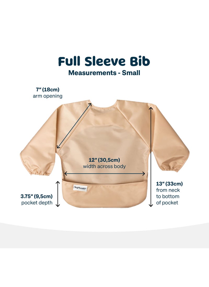Tiny Twinkle Tiny Twinkle Mess Proof Baby Bib, 2 Pack Long Sleeve Bib Outfit, Waterproof Bibs for Toddlers, Machine Washable, Tug Proof (Sand Cinnamon, Large 2-4 Years)  - Image 3