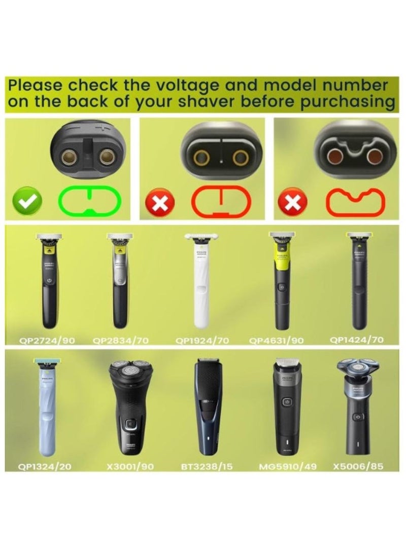 شابية سلك شاحن 5 فولت لـ Philips Norelco One Blade QP2724، QP2834، MG5910، MG7910، MG9510، MG9520، X5006، PQ888 PQ889 كابل شاحن OneBlade بطول 1.64 قدم، قطعة واحدة - Image 2