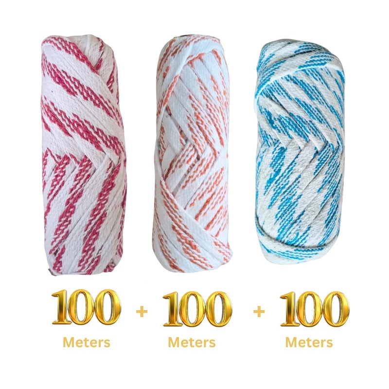 ZORDIK Colourful Nada Combo Pack of 3 for Salwar Pajama Ethnic Wear Flat Dori String Patiala Salwar Chudidar Short Pants Etc 100 MtrRoll Red Pink Blue - Image 2