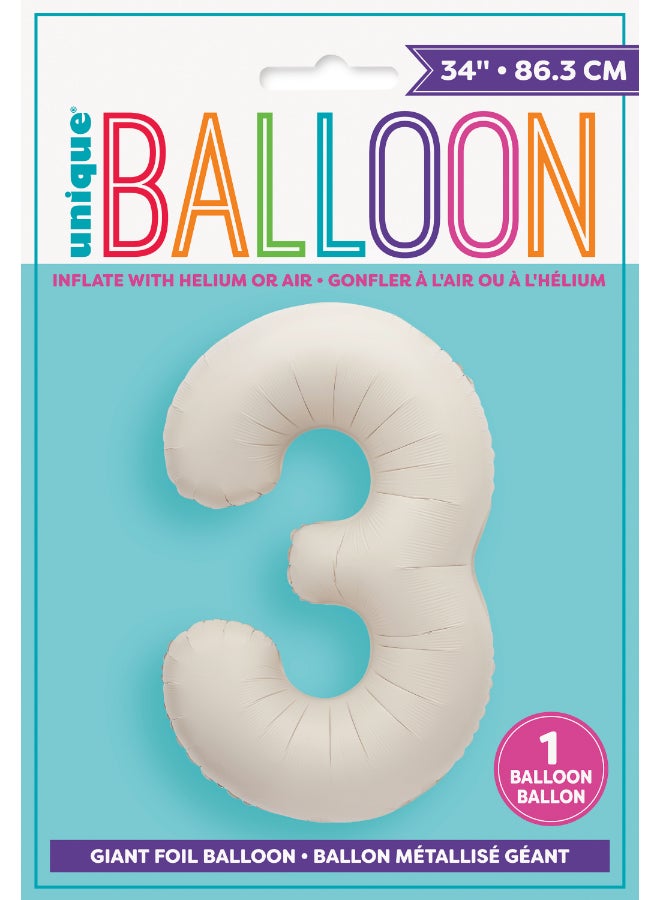 Unique بالون فويل غير لامع 34" بلون نود - رقم 3 - Image 2