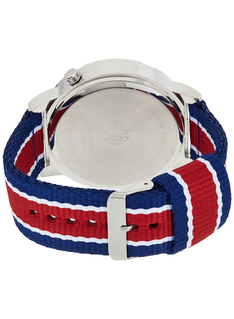 U.S. Polo Assn. ساعة كواتز للرجال، عرض تناظري وحزام نايلون - Usc57003 - Image 2
