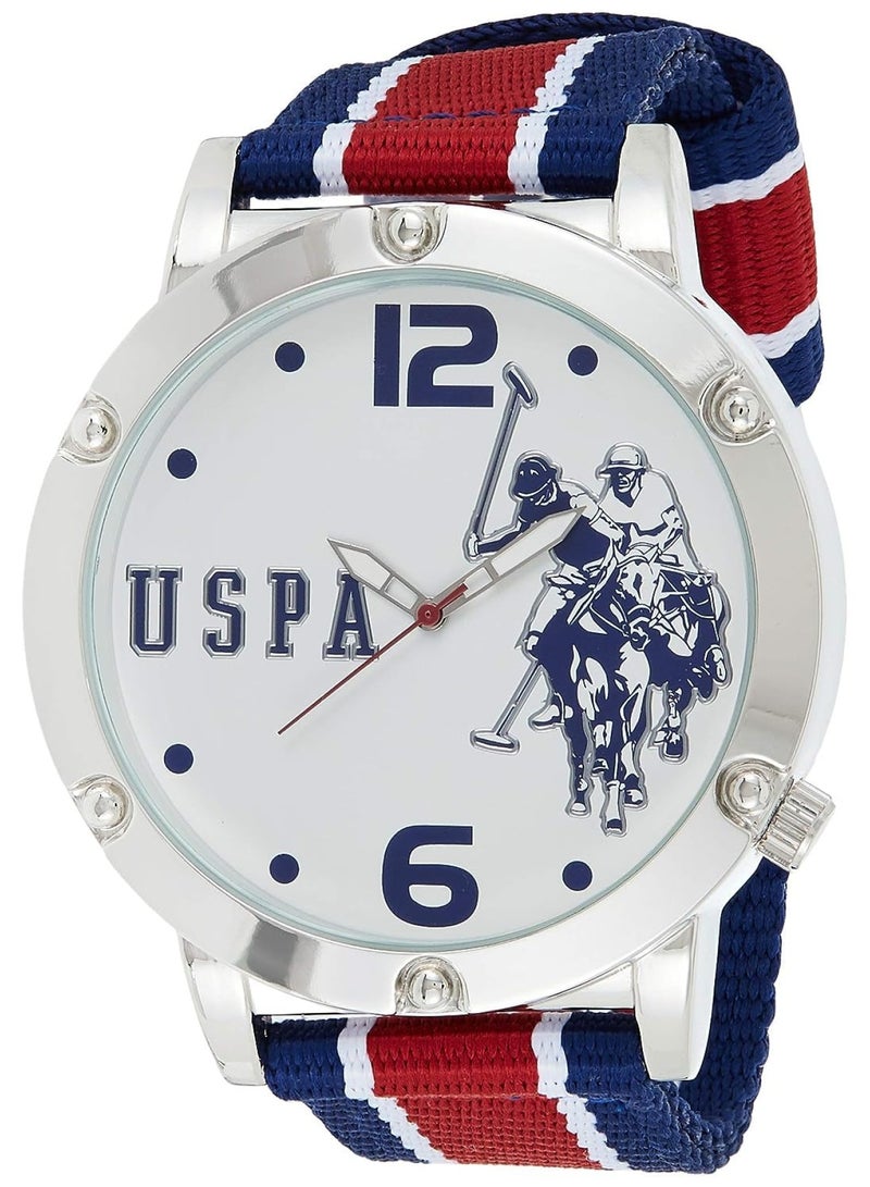 U.S. Polo Assn. ساعة كواتز للرجال، عرض تناظري وحزام نايلون - Usc57003 - Image 1