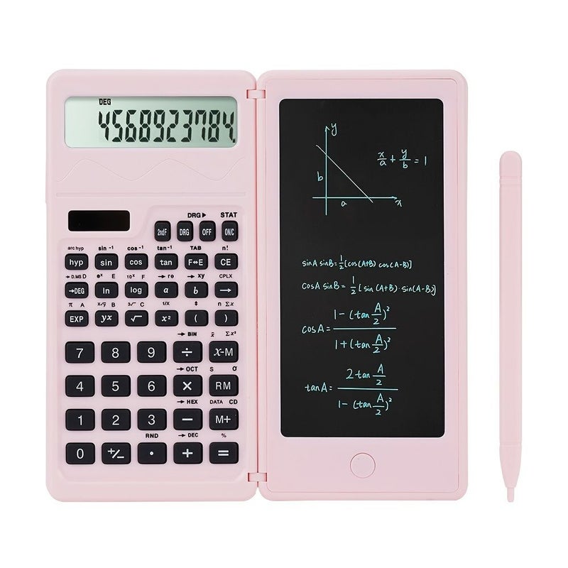 Pink Solar Powered Scientific Calculator With Algebra Trigonometry And Calculus Functions For Teachers Business Professionals School Supplies - Image 1