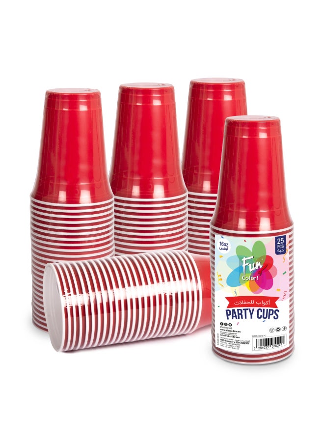 Fun Plastic Party Cups 25 Pcs  - Image 4