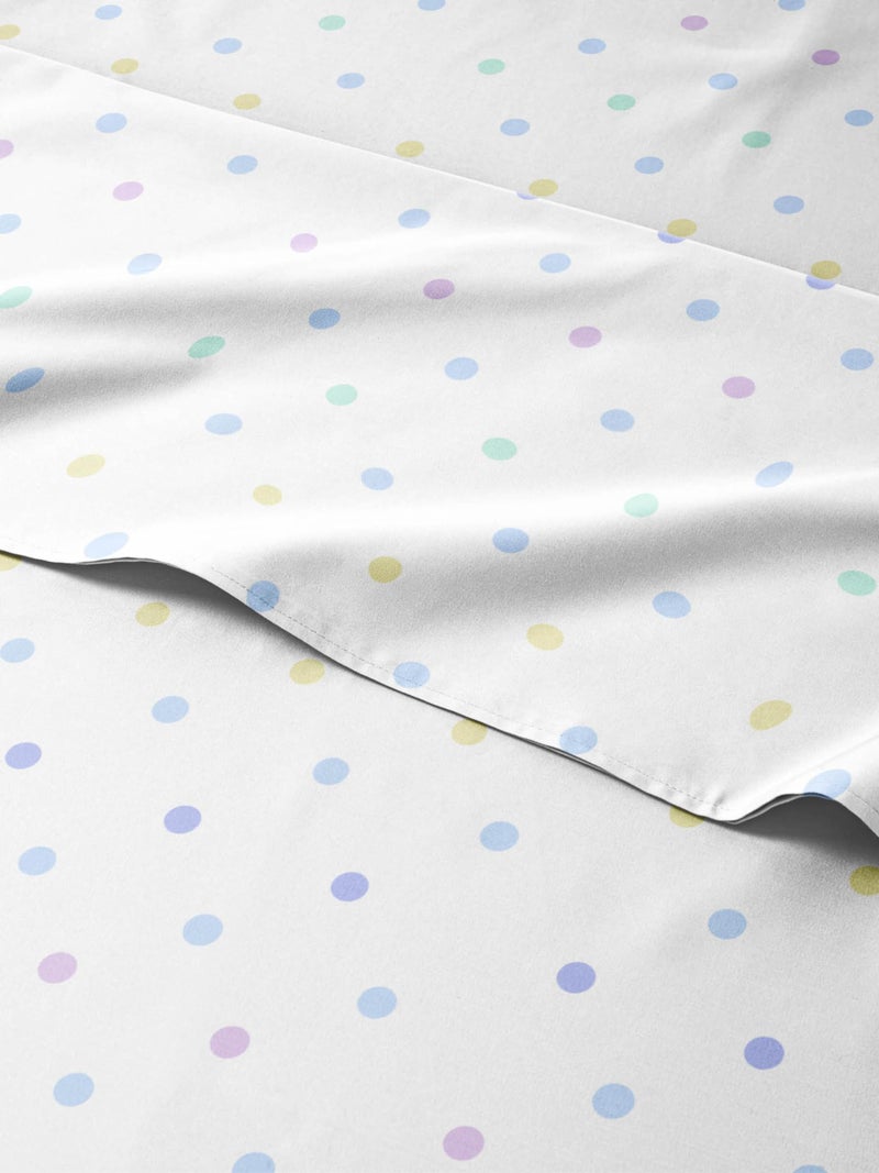 CGK Unlimited Kids Twin Size Polka Dots Bed Sheets  3 Piece Kids Dots Sheet Set  Spotty Patterned Bedding  Soft Cute  Cozy  Breathable  Machine Washable  Multicolor Bed Set for Boys Girls Teens  Toddlers