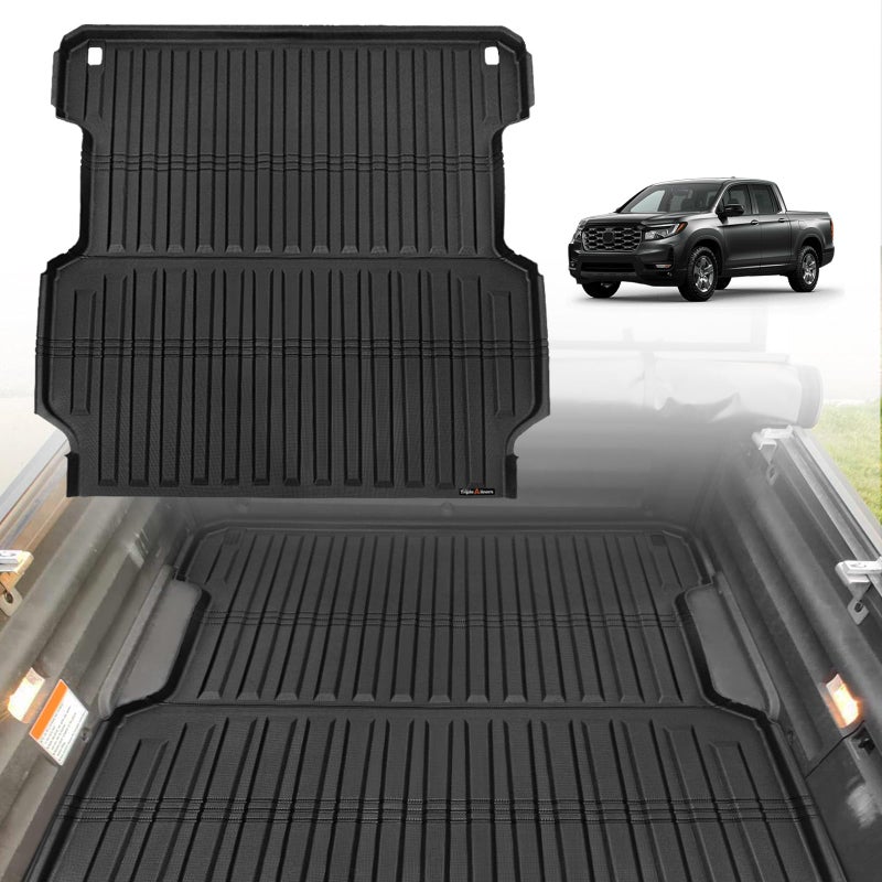 TripleAliners Truck Bed Mat Compatible with 20172024 2025 Honda Ridgeline Accessories 53FT Vehicle Perfectly Flush All Weather Protection TPE Heavy Duty Pickup Car Bed Cargo Mat