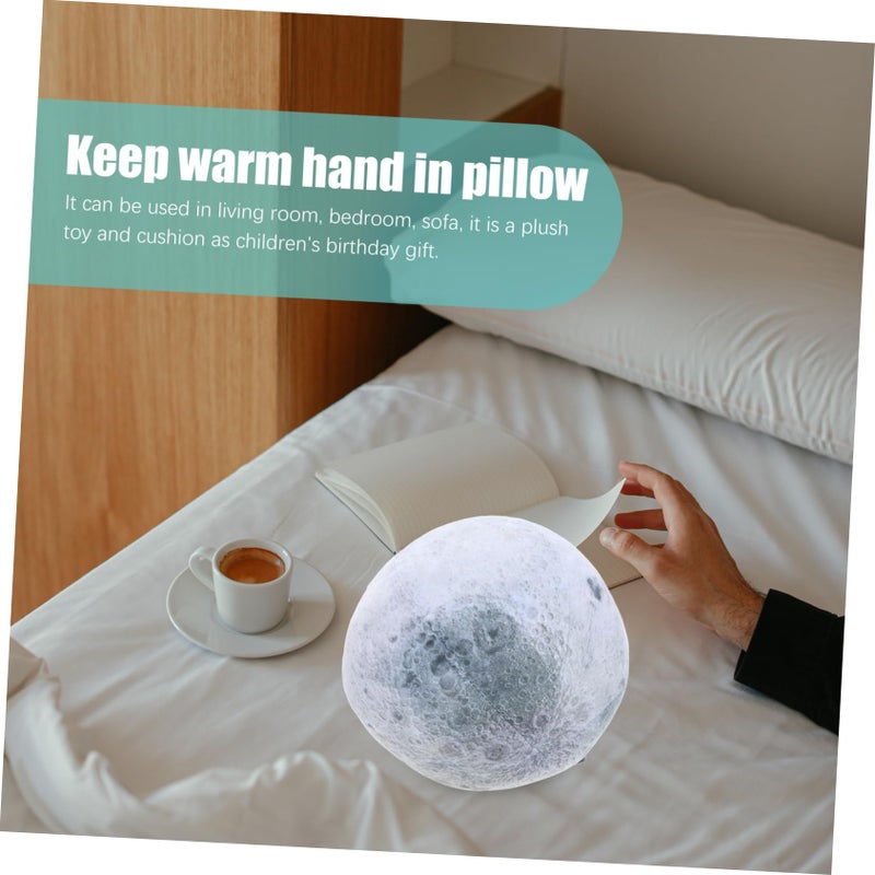 Grey Faux Fur Ball Pillow Soft Plush Sphere Cushion For Sofa Bed Decor - Image 5