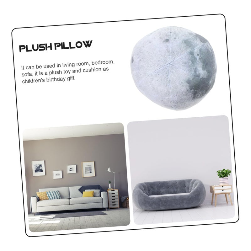 Grey Faux Fur Ball Pillow Soft Plush Sphere Cushion For Sofa Bed Decor - Image 4