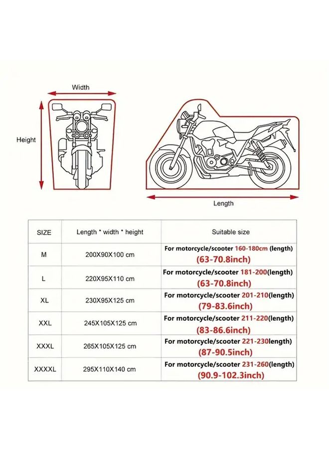 غطاء دراجة نارية مطاطي أسود M بطول من 62.99 إلى 70.87 إنش - Image 2