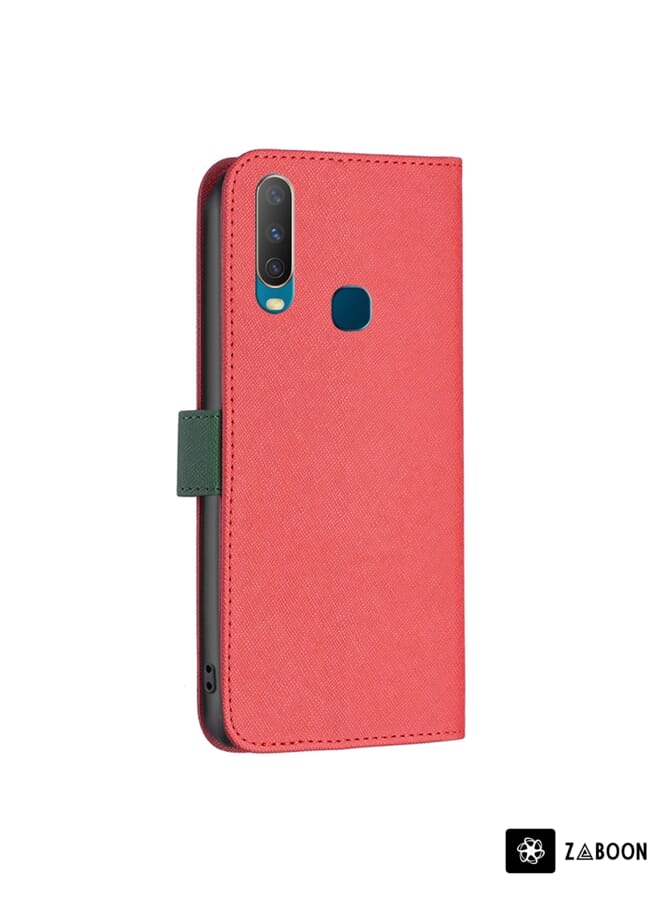 Zaboon Protective Case For vivo Y11 / Y15 / Y12 / Y17 BF13 Color Matching Cross Texture Leather - Image 3