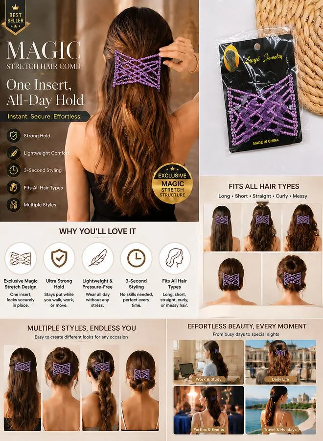 Take Two Beaded Elastic Hair Clip