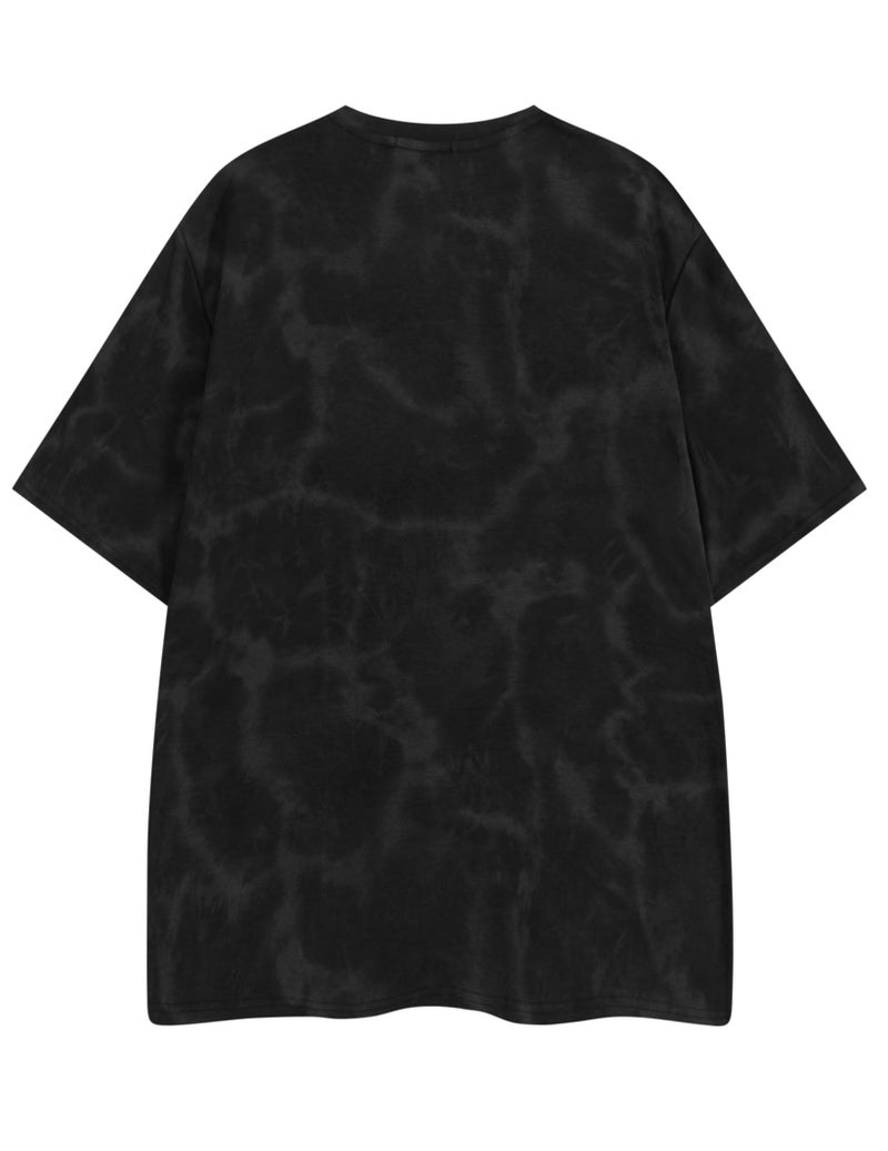 Vamtac Mens Oversized Graphic Tees Y2k Vintage Washed Graffiti Tie Dye Short Sleeve Shirts Streetwear Tops Unisex Black M - Image 4