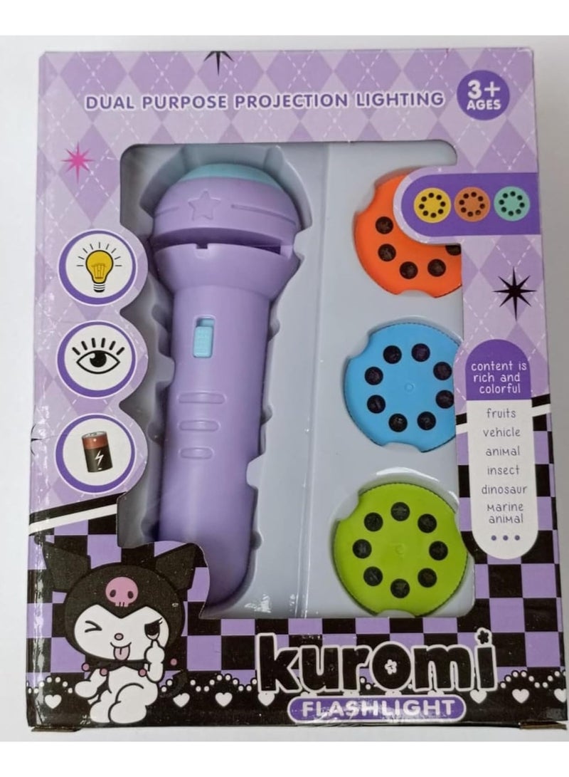MAGIC VAULT Kids Slide Flashlight Projector Toy - Educational Night Light with 24 Pictures & 3 Theme Slides - Fun Projection Torch for Boys & Girls - Learning Toy for Bedtime, Cute Anime Character Lamp  - Image 1
