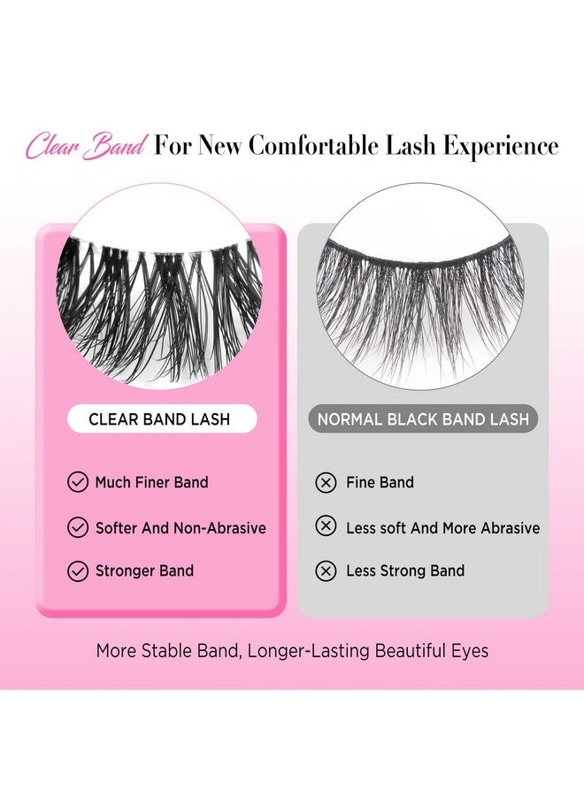 BEPHOLAN Eyelashes Natural Look False Lashes - Bepholan Fake Eyelashes 5D Super Fluffy False Eyelashes Clear Band Wispy Lashes 3-Pack Faux Mink Lashes(XMZ92) - Image 5