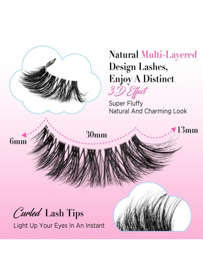 BEPHOLAN Eyelashes Natural Look False Lashes - Bepholan Fake Eyelashes 5D Super Fluffy False Eyelashes Clear Band Wispy Lashes 3-Pack Faux Mink Lashes(XMZ92) - Image 2
