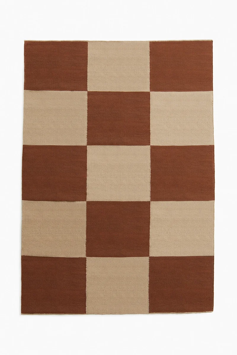 اتش اند ام سجادة قطنية بنمط مربعات