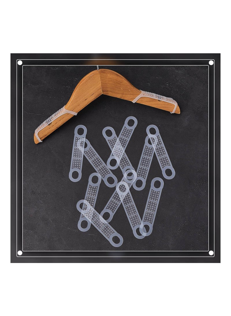 KASTWAVE - Hanger Grips, 100PCS Non Slip Rubber Clothes Hanger Grips, Clear Silicone Clothing Hanger Strips, Clothes Hanging Accessories, for Wood Hangers Plastic Hangers, Home Stores Use - Image 1