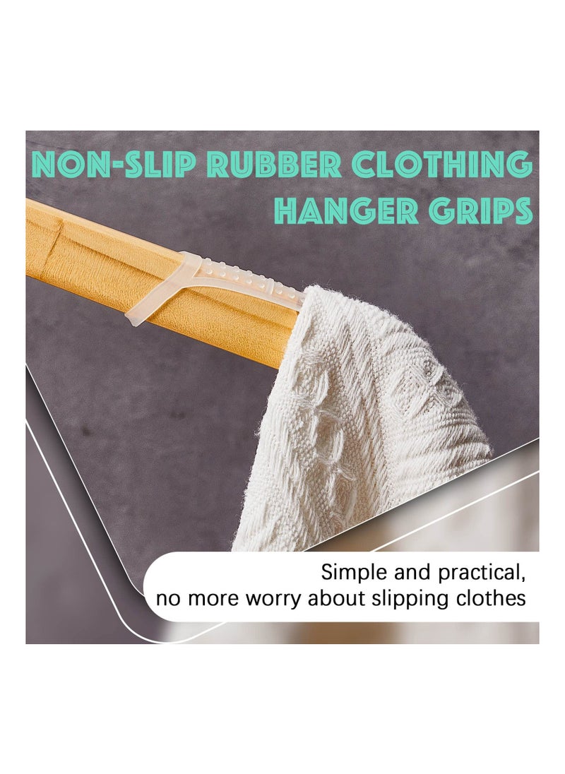 KASTWAVE - Hanger Grips, 100PCS Non Slip Rubber Clothes Hanger Grips, Clear Silicone Clothing Hanger Strips, Clothes Hanging Accessories, for Wood Hangers Plastic Hangers, Home Stores Use - Image 1