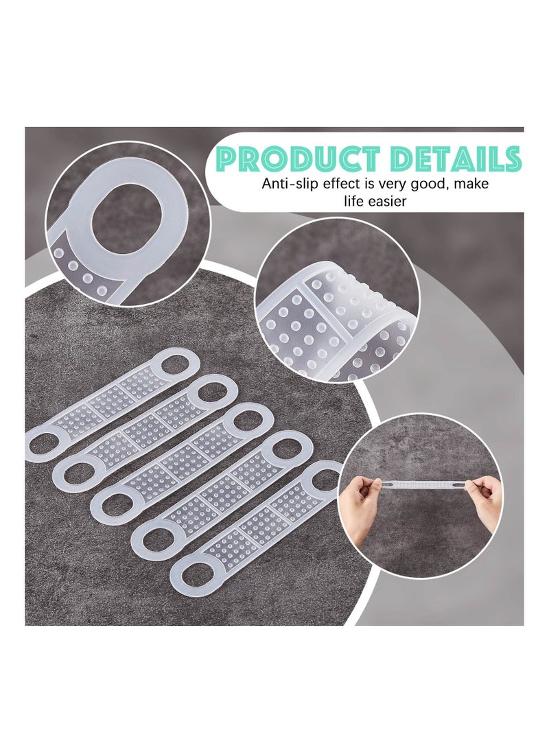 KASTWAVE - Hanger Grips, 100PCS Non Slip Rubber Clothes Hanger Grips, Clear Silicone Clothing Hanger Strips, Clothes Hanging Accessories, for Wood Hangers Plastic Hangers, Home Stores Use - Image 1