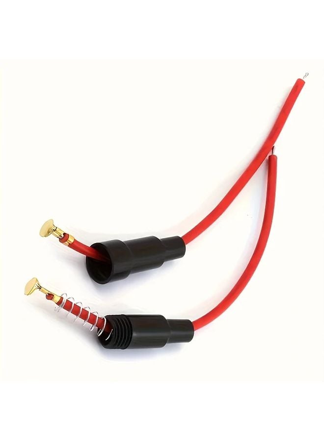 10 قطع مشابك فيوز 5x20 مم مع أسلاك أحمر وأسود حامل فيوز بنابض بلاستيك متين - Image 5