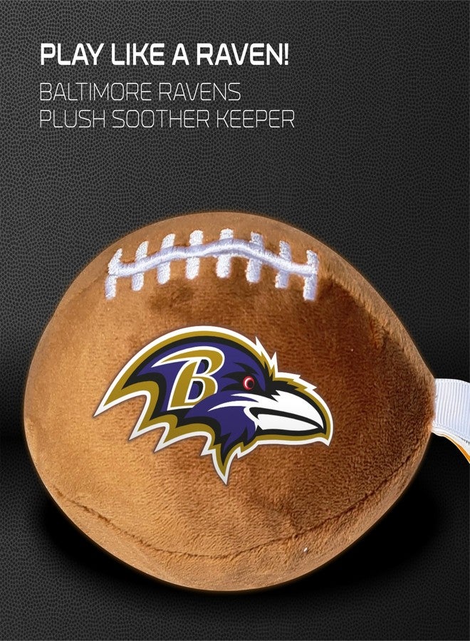 Smilo Baltimore Ravens Plush Football Pacifier Holder by Smilo - Officially Licensed NFL Soother Holder - Soft Plush Toy and Dummy Holder - Fits Any Pacifier - Stroller Accessory & Newborn Essential - Image 5