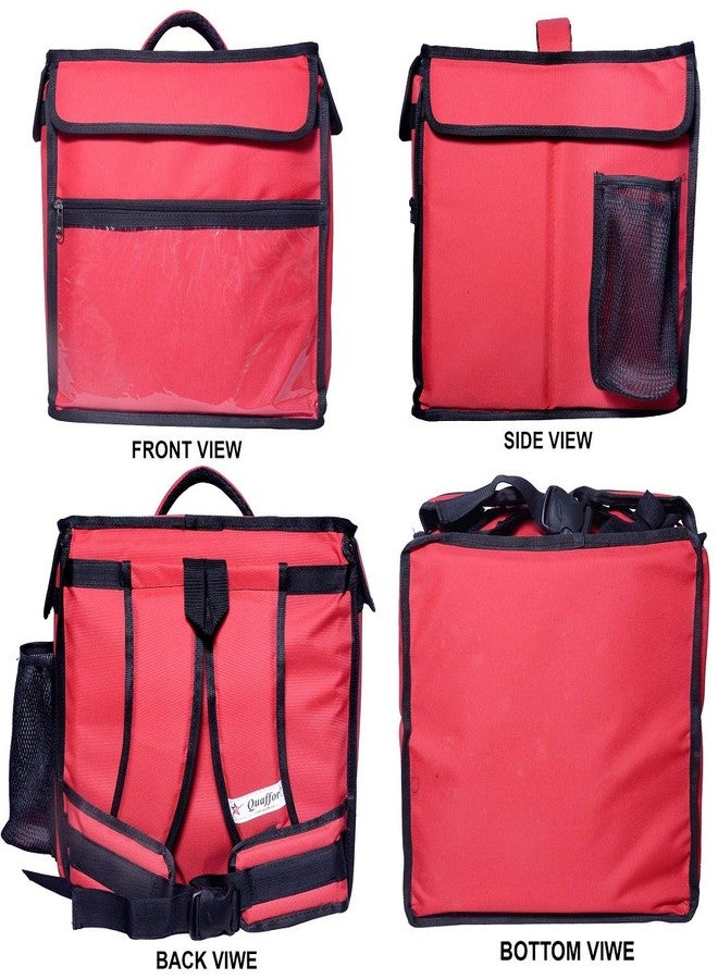 Quaffor 16 inch zomato/Food/swiggy delivery Backpack (Red) - Image 5