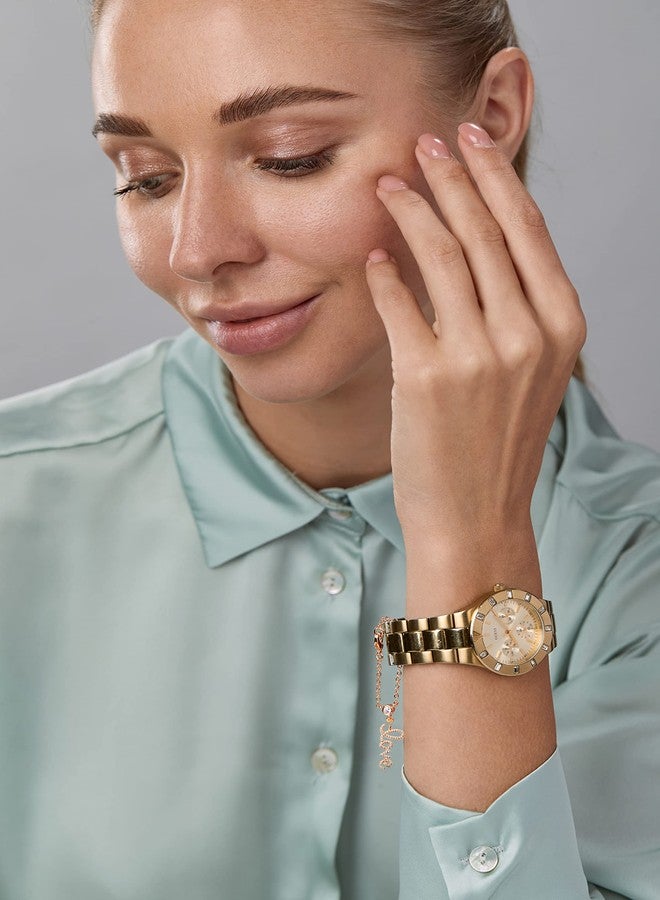 مينوتيا سوار/ساعة يد على شكل قلب من مينوتيا، هدية عيد الحب للنساء والفتيات (ذهبي وردي) - Image 5