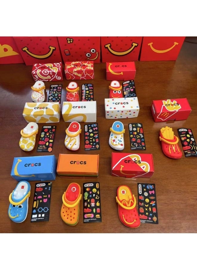 NIBEMINENT - McDonald's x Crocs Classic Clog Keychain - French Fries and Burger Charm - Image 1