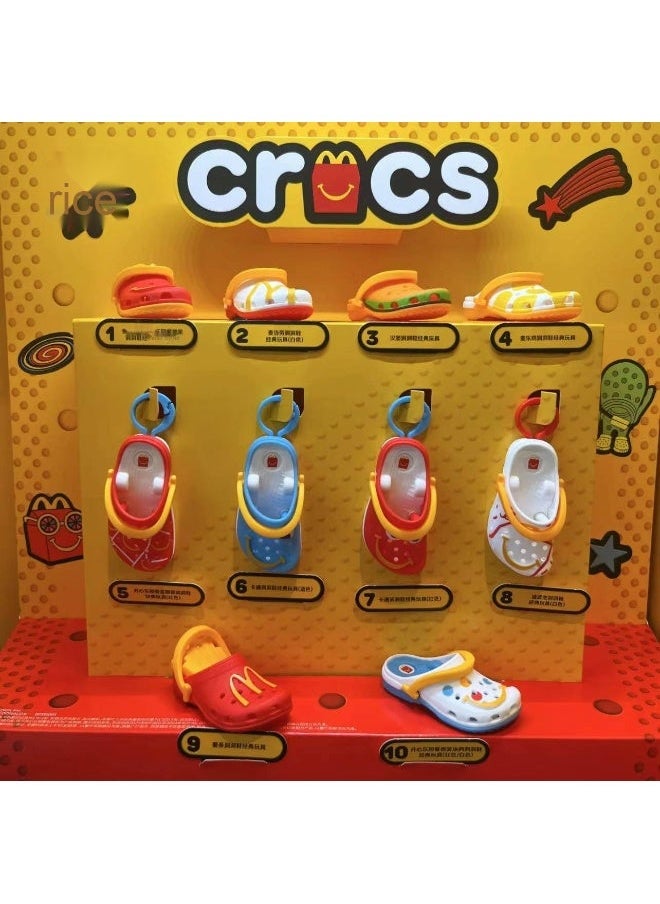 NIBEMINENT - McDonald's x Crocs Classic Clog Keychain - French Fries and Burger Charm - Image 1