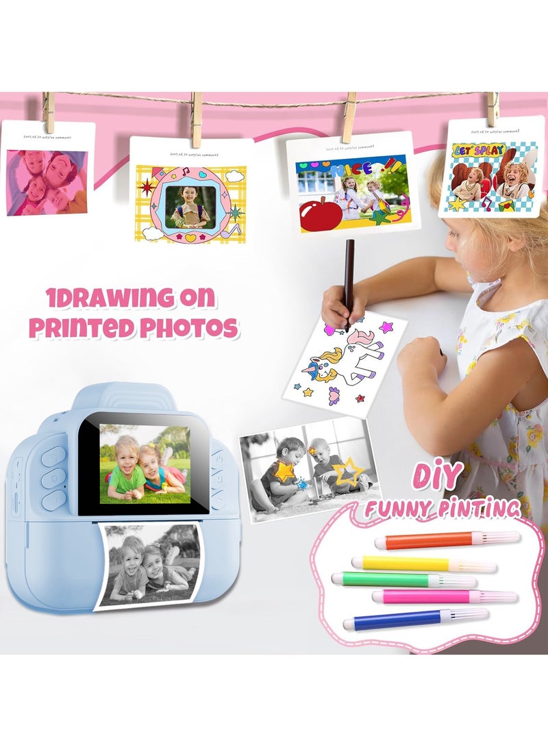 Kids Camera, 1080P Instant Printing Dual Camera, Photo Video, 2.4 Inch IPS LCD Screen, Built-in 1800mAh Battery, 32G TF Card, Birthday Festival Gift for Kids  - Image 3