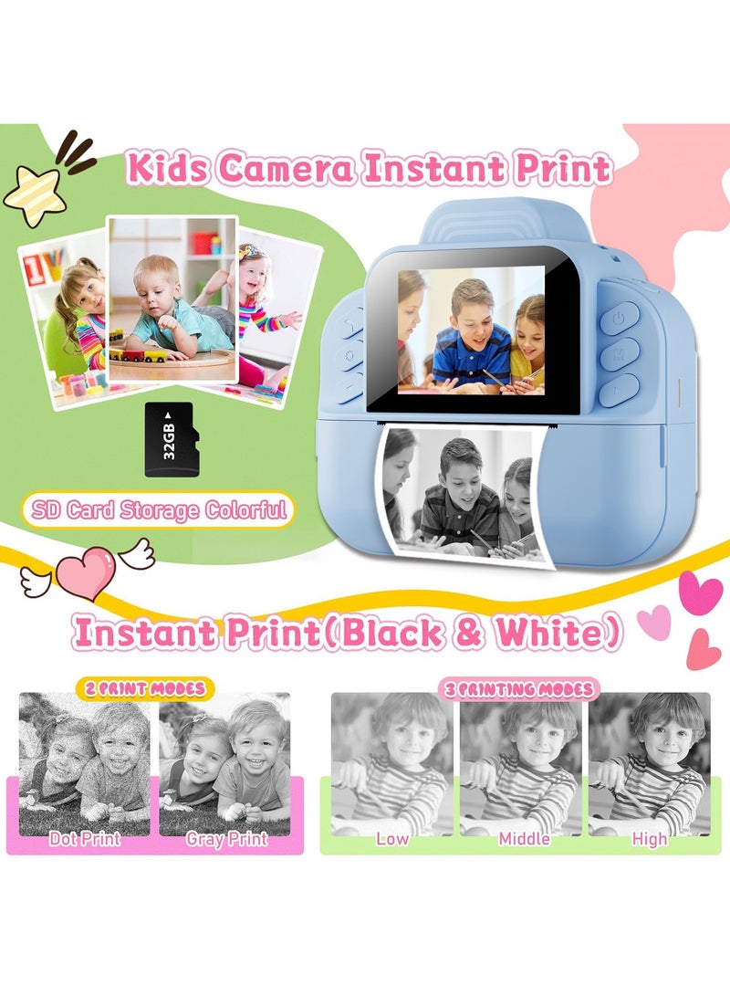 Kids Camera, 1080P Instant Printing Dual Camera, Photo Video, 2.4 Inch IPS LCD Screen, Built-in 1800mAh Battery, 32G TF Card, Birthday Festival Gift for Kids  - Image 4