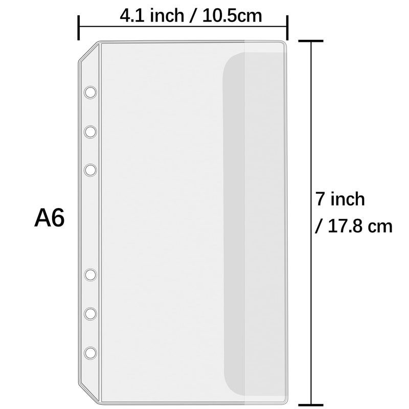 UMSICHT 12PCS A6 Binder Pockets with No Zippers, Zipless Budget Envelopes with Lids, A6 Binder Pouch for 6 Ring Binder, Money Folder Organizer, Clear PVC Savings Challenges Envelopes, 12PCS. - Image 3