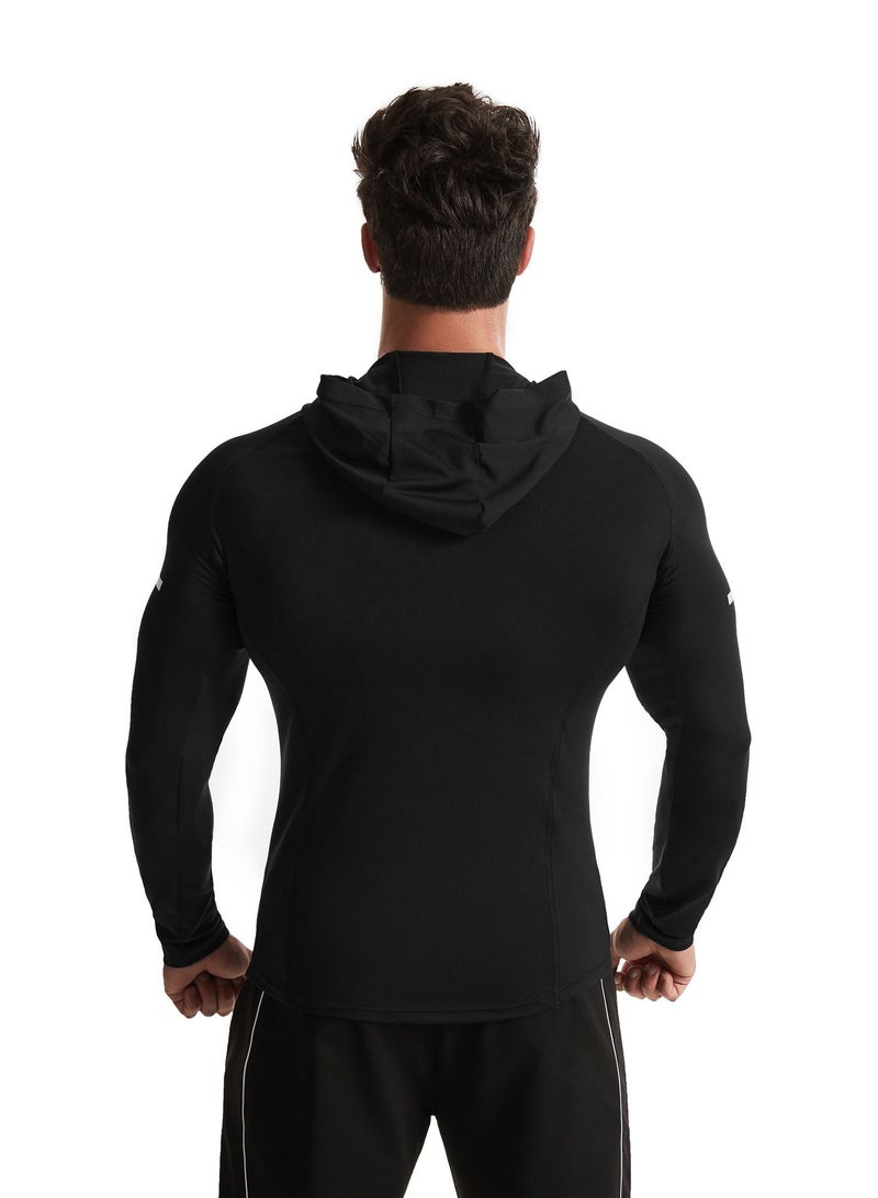 Loquat Men Quick Dry Breathable Sports Long Sleeve T-Shirt Black  - Image 3