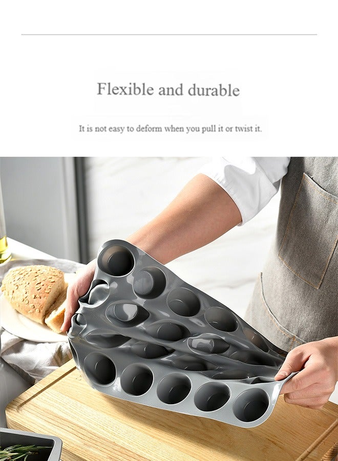 HaHaHai 18 Pcs Silicone Bakeware Set, Baking Pans Set - Round/Square Pans, Loaf Pan, 24-Cup Muffin Pan, Spiral Pattern Trays, Measuring cup, spoon and Scraper, Oven Trays for Bakers Beginners - Image 4