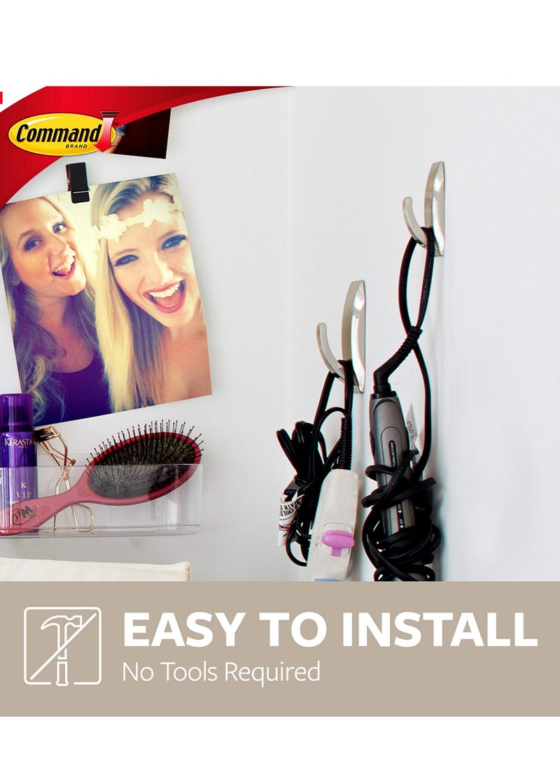 Command Metal Medium Hook Holds 1.3 Kg Each Hook Silver Color Organize Decoration No Tools Holds Strongly Damage Free Hanging 1 Hook And 2 Strips Pack - Image 5