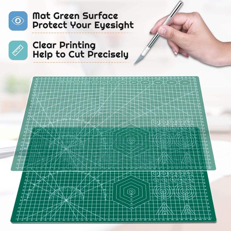 anezus Self Healing Sewing Mat, 12inch x 18inch Rotary Cutting Mat Double Sided 5-Ply Craft Cutting Board for Sewing Crafts Hobby Fabric Precision Scrapbooking Project - Image 4