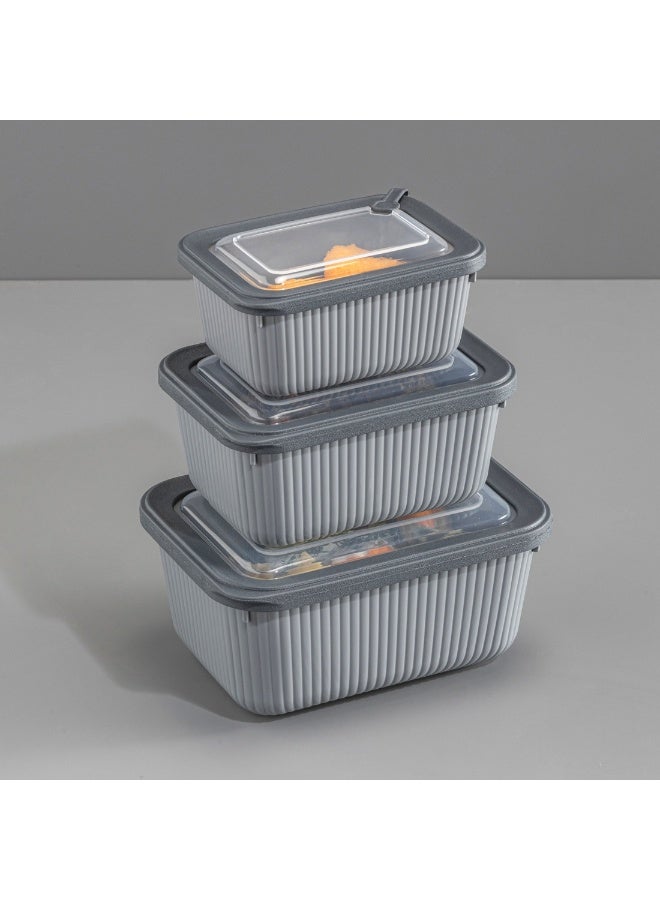 Happy Home 3-Piece Food Storage Container Set – Microwave & Freezer Safe Lids – 600ml, 1050ml, 1750ml – Ideal for Storing Meals, Salads, Vegetables, Fruits, Meat, Beans & Dry Foods – Durable, Food-Safe Plastic, Easy to Clean, Practical & Stylish Kitchen Organizer - Image 5