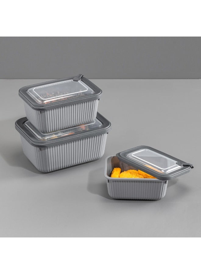 Happy Home 3-Piece Food Storage Container Set – Microwave & Freezer Safe Lids – 600ml, 1050ml, 1750ml – Ideal for Storing Meals, Salads, Vegetables, Fruits, Meat, Beans & Dry Foods – Durable, Food-Safe Plastic, Easy to Clean, Practical & Stylish Kitchen Organizer - Image 2